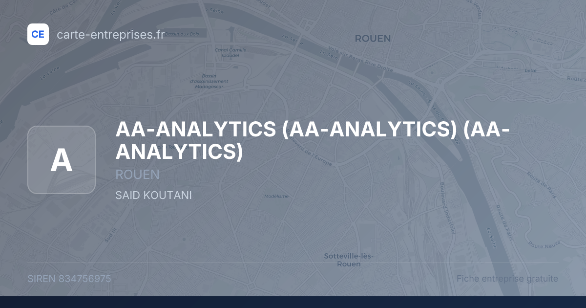 AA-ANALYTICS (AA-ANALYTICS) (AA-ANALYTICS) — 834756975 — fiche entreprise