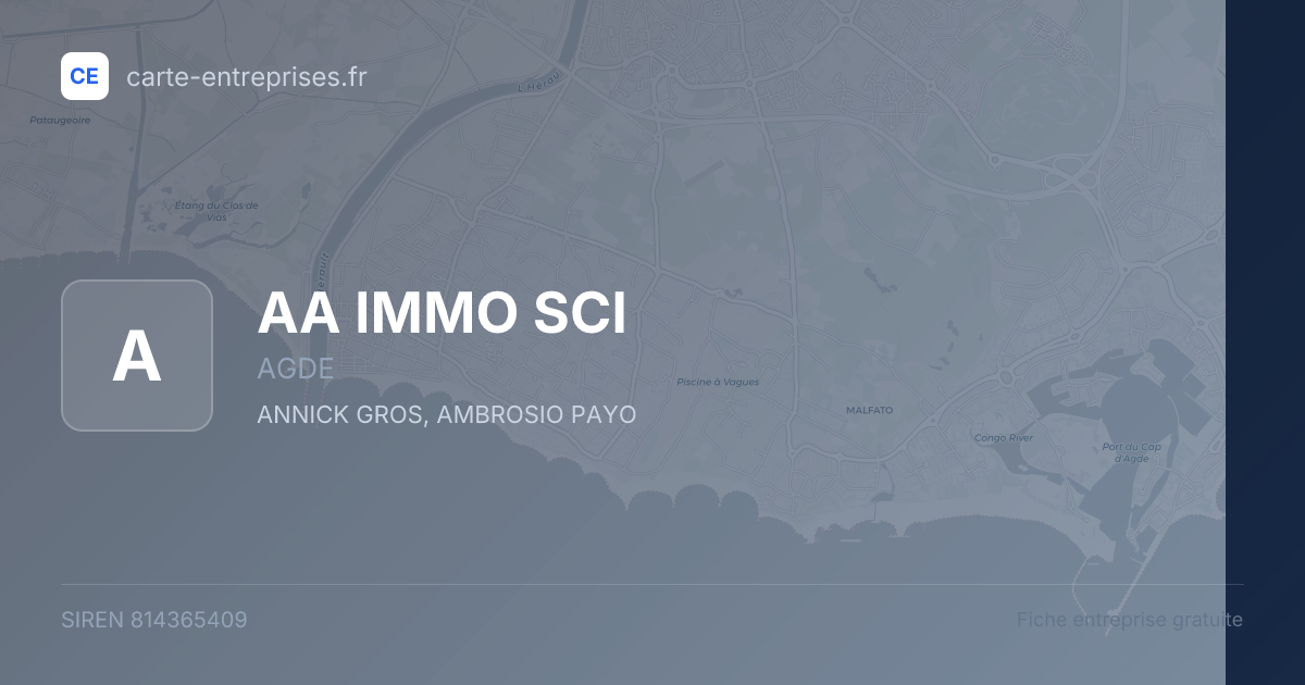 AA IMMO SCI — 814365409 — fiche entreprise