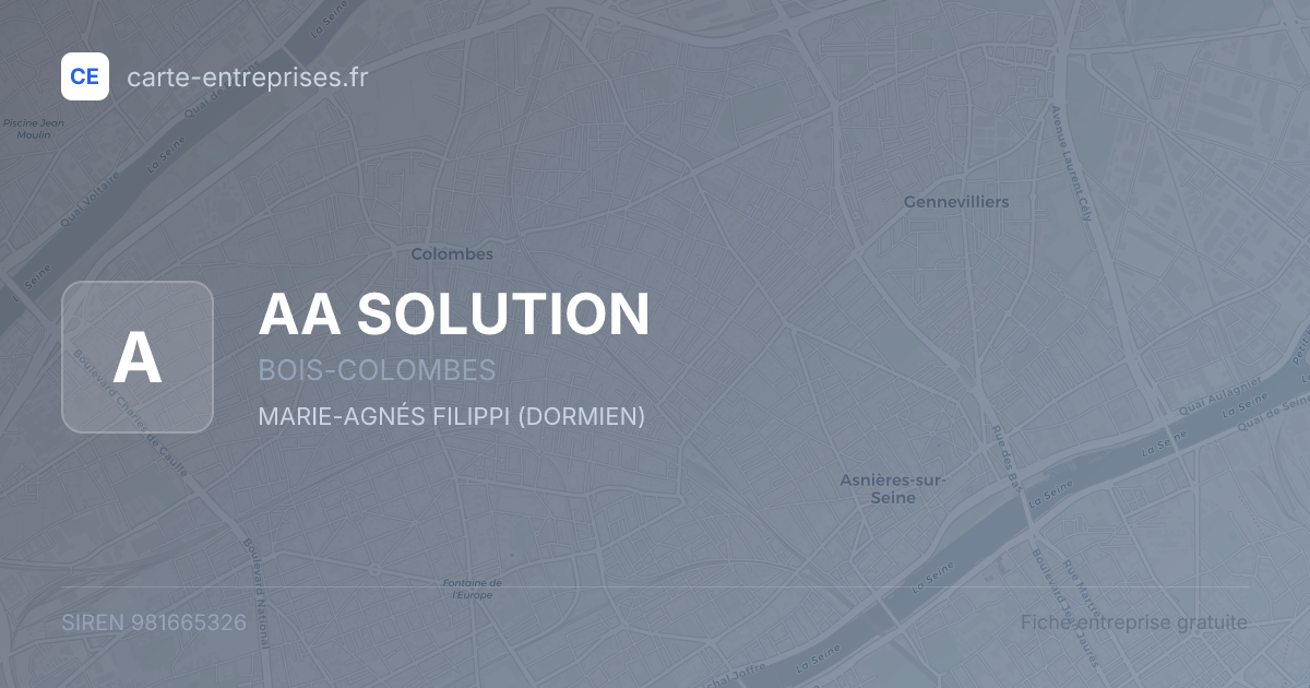 AA SOLUTION — 981665326 — fiche entreprise