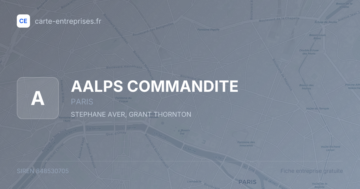 AALPS COMMANDITE — 848530705 — fiche entreprise
