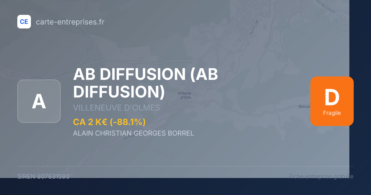 AB DIFFUSION — 807631593 — fiche entreprise
