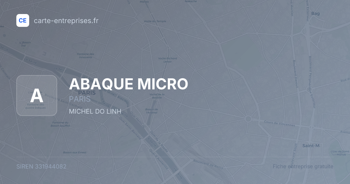 ABAQUE MICRO — 331944082 — fiche entreprise