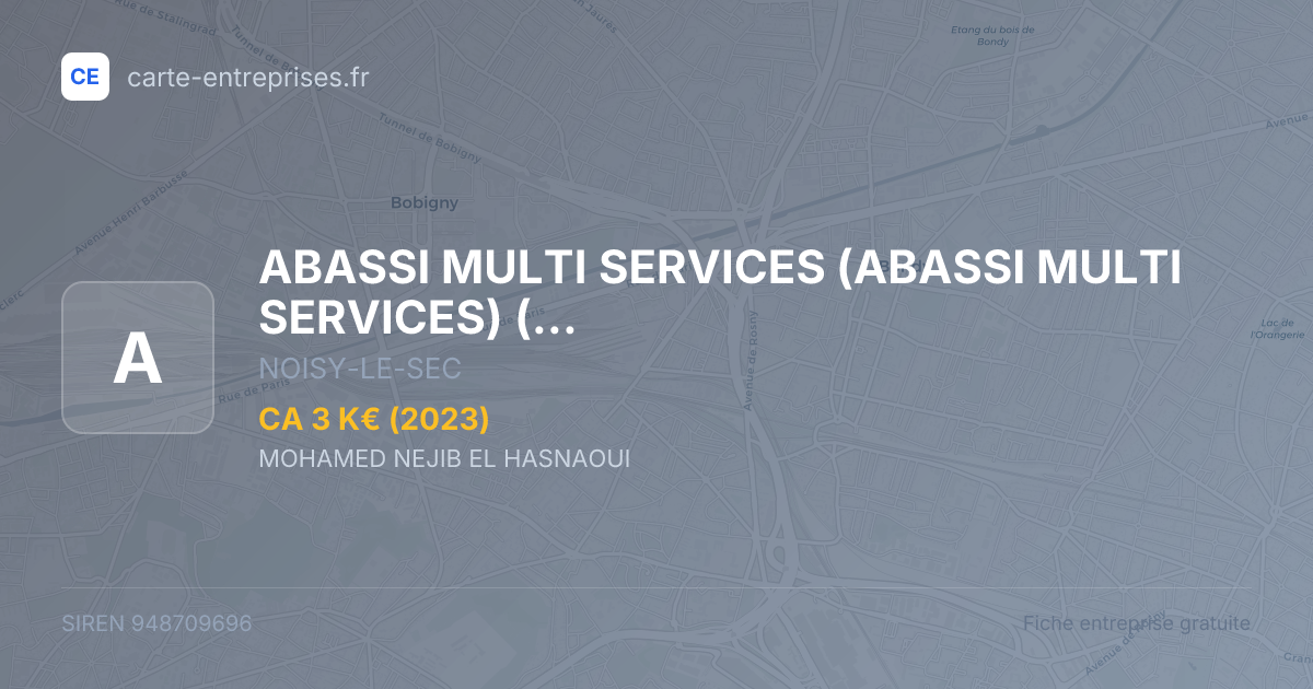 ABASSI MULTI SERVICES (ABASSI MULTI SERVICES) (AMS) — 948709696 — fiche entreprise