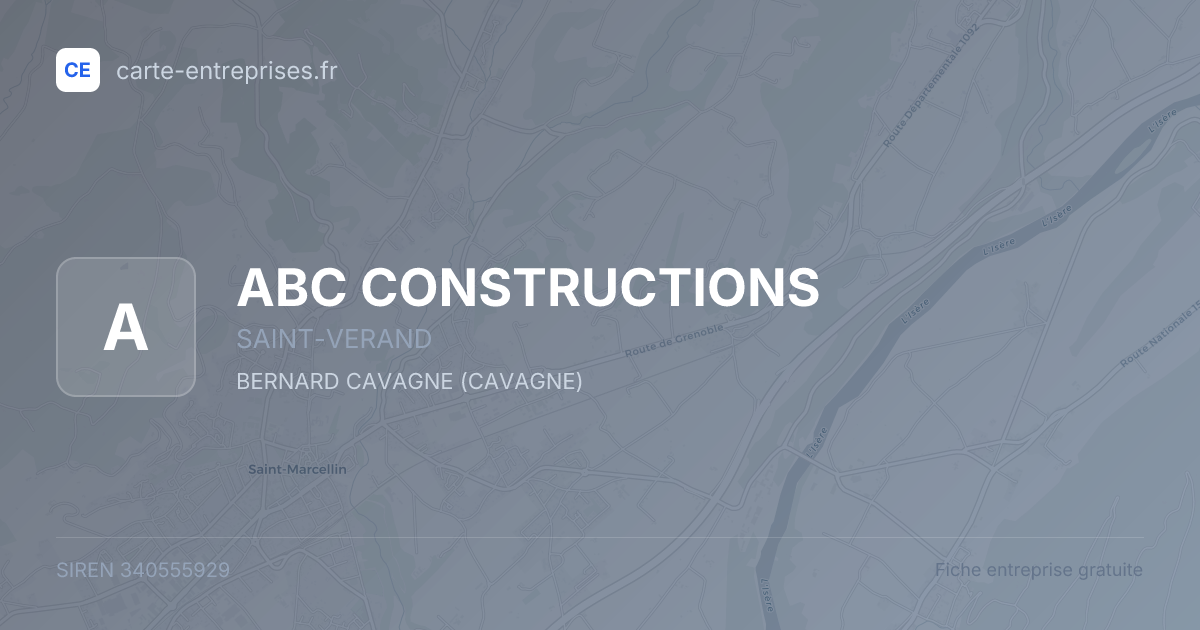 ABC CONSTRUCTIONS — 340555929 — fiche entreprise