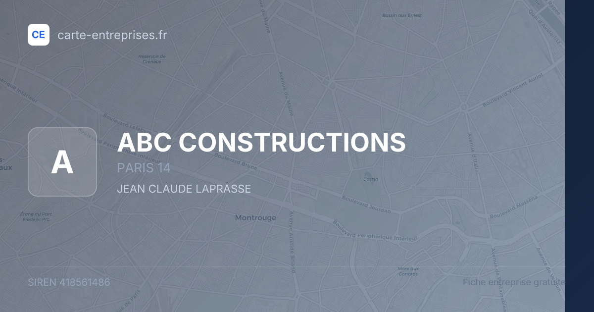 ABC CONSTRUCTIONS — 418561486 — fiche entreprise