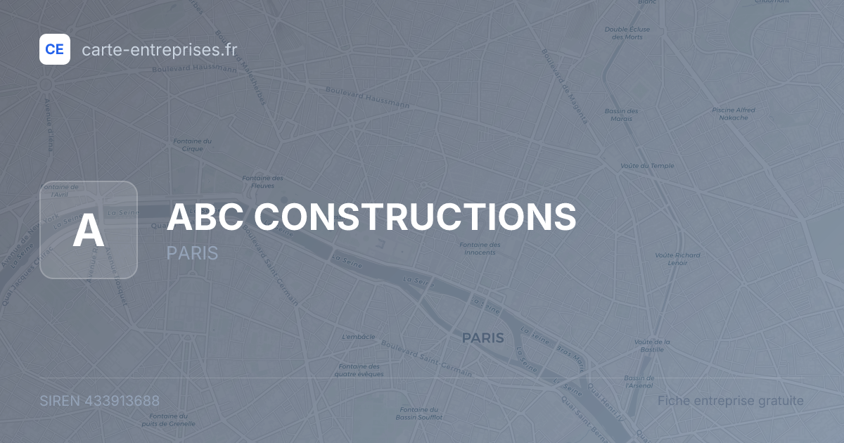 ABC CONSTRUCTIONS — 433913688 — fiche entreprise