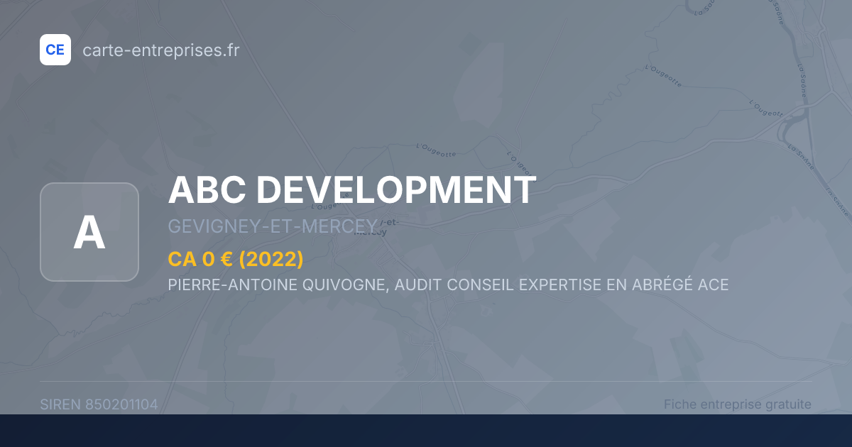 ABC DEVELOPMENT — 850201104 — fiche entreprise