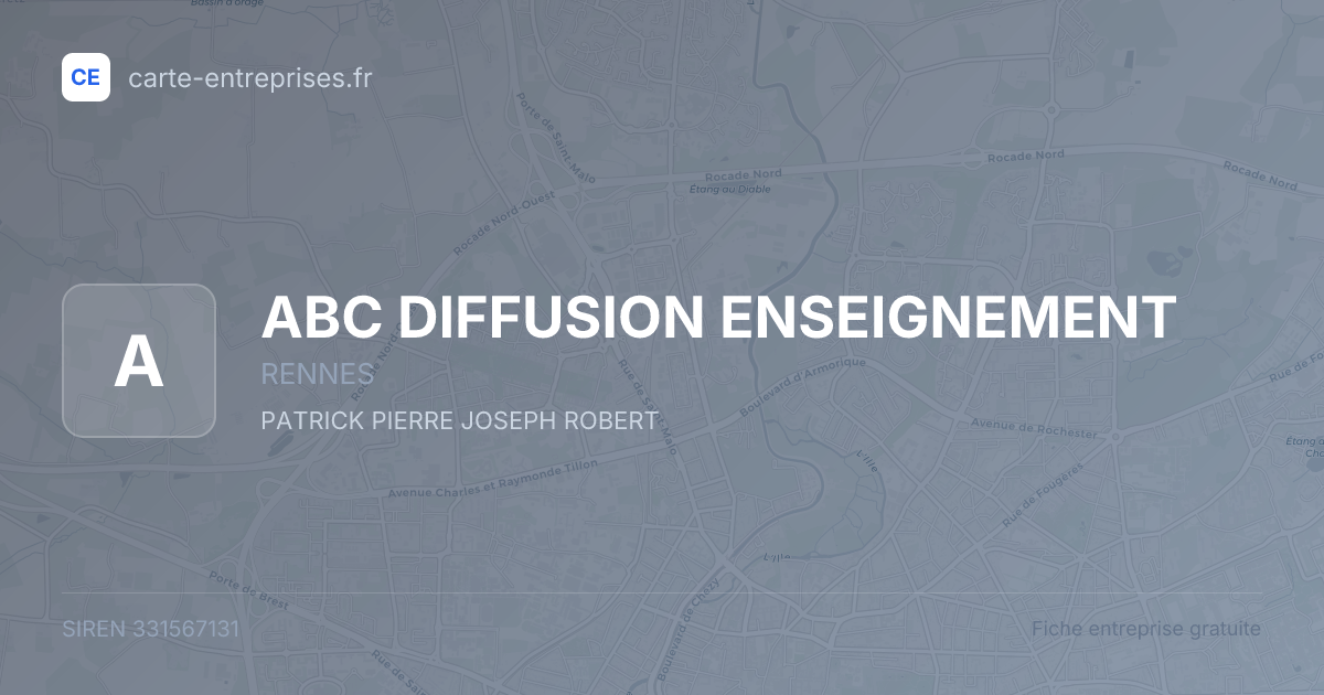 ABC DIFFUSION ENSEIGNEMENT — 331567131 — fiche entreprise