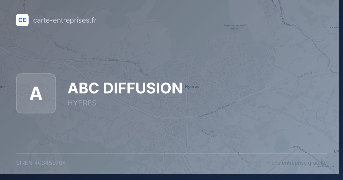 ABC DIFFUSION — 403459704 — fiche entreprise