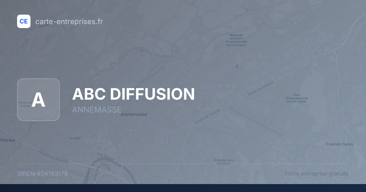 ABC DIFFUSION — 404193179 — fiche entreprise