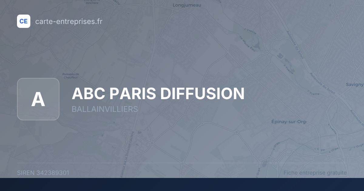 ABC PARIS DIFFUSION — 342389301 — fiche entreprise