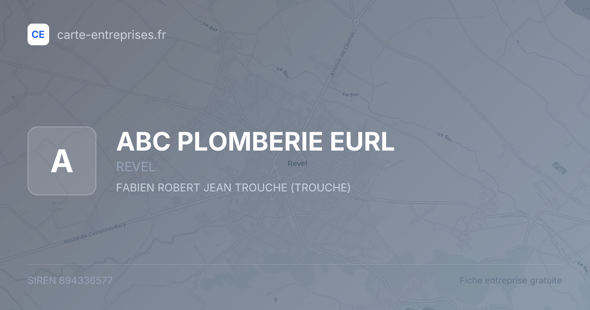 ABC PLOMBERIE EURL — 894336577 — fiche entreprise