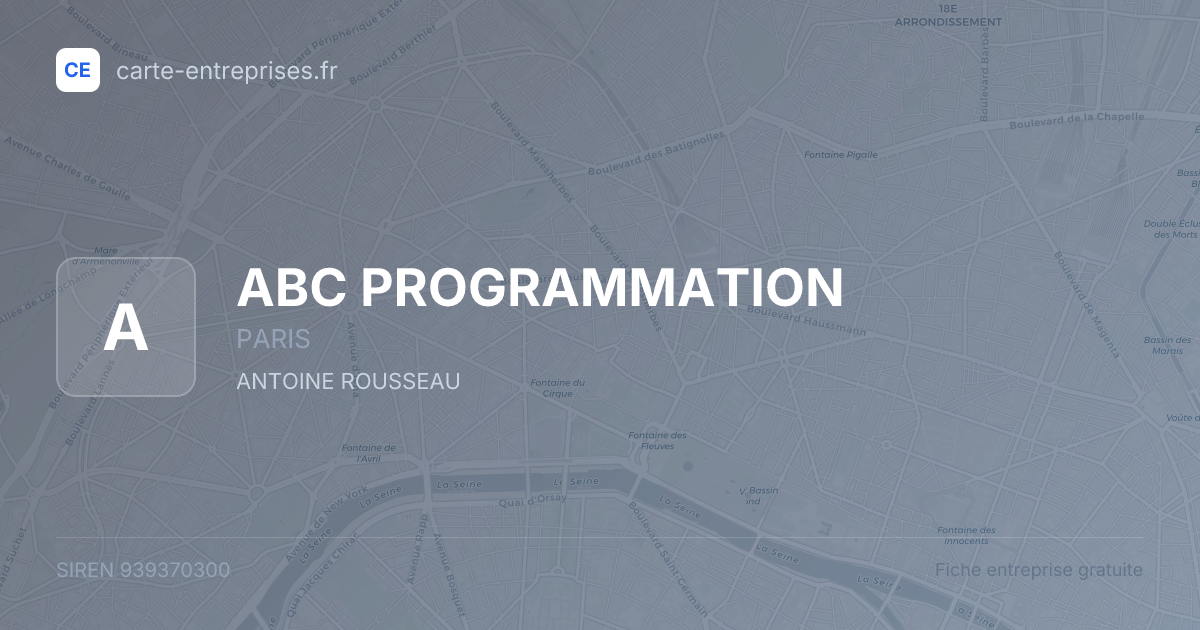 ABC PROGRAMMATION — 939370300 — fiche entreprise