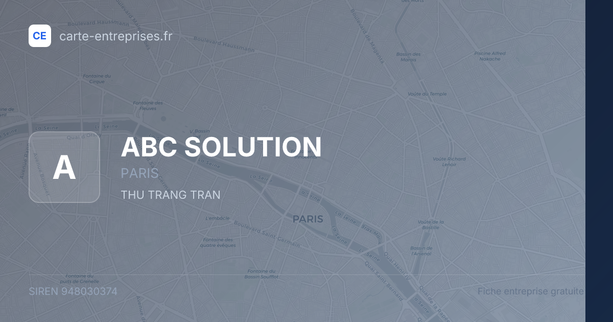 ABC SOLUTION — 948030374 — fiche entreprise
