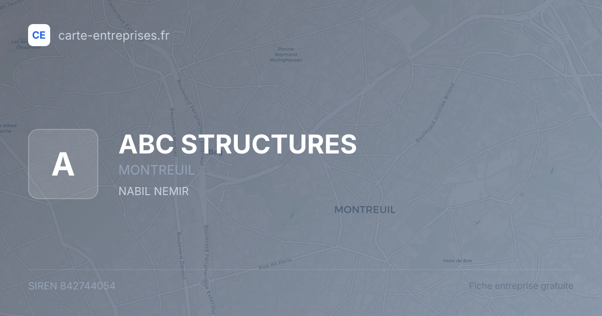 ABC STRUCTURES — 842744054 — fiche entreprise