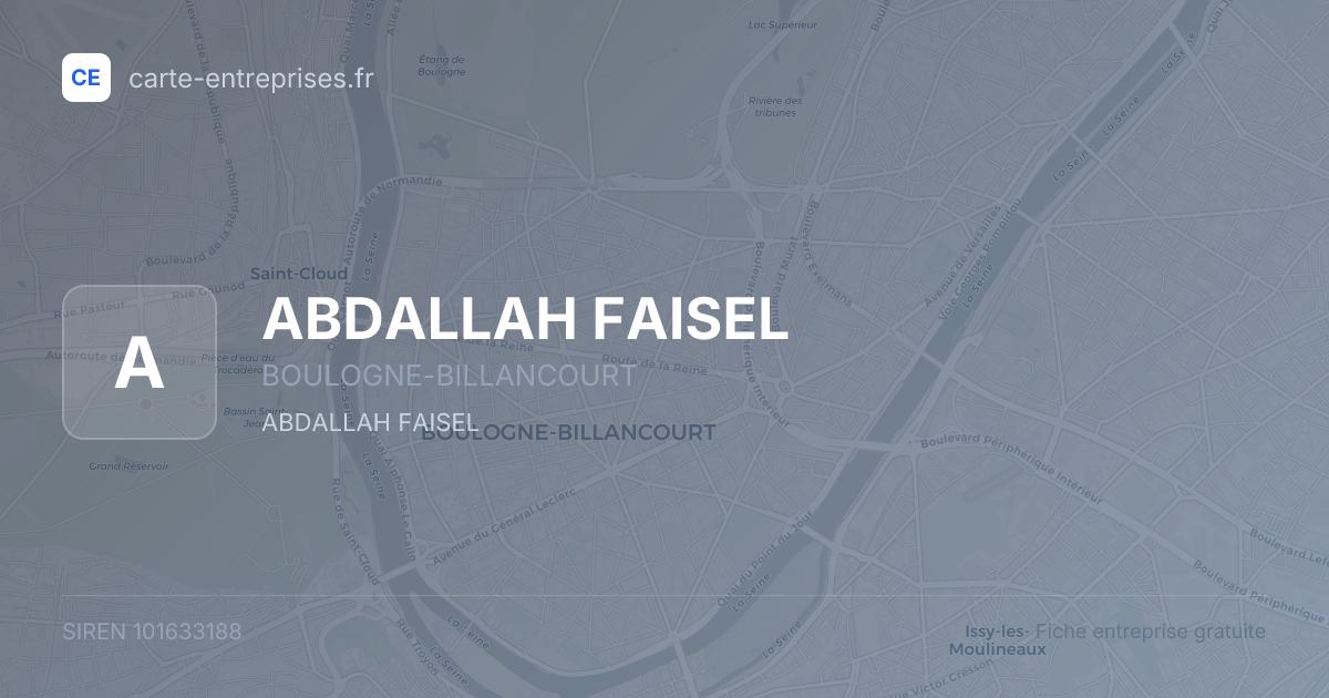 ABDALLAH FAISEL — 101633188 — fiche entreprise