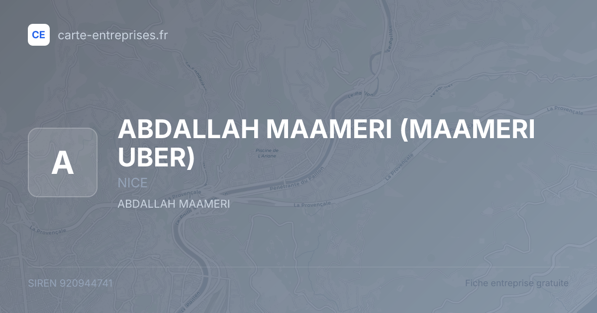 ABDALLAH MAAMERI (MAAMERI UBER) — 920944741 — fiche entreprise