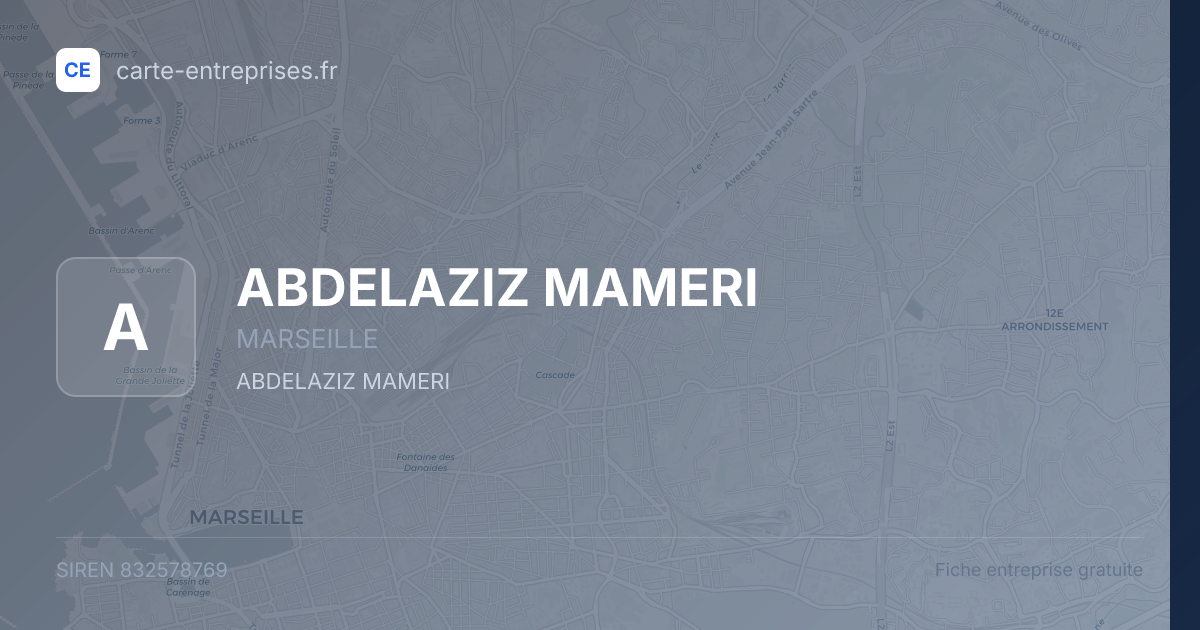 ABDELAZIZ MAMERI — 832578769 — fiche entreprise