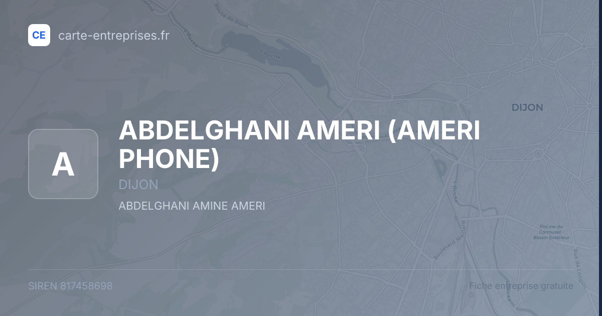 ABDELGHANI AMERI (AMERI PHONE) — 817458698 — fiche entreprise