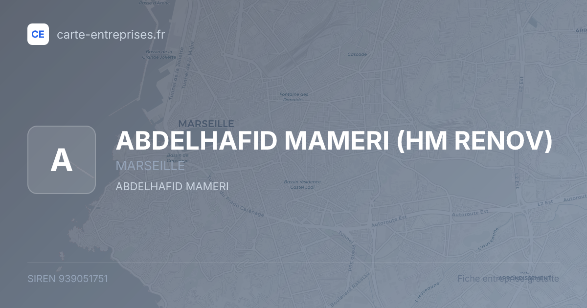 ABDELHAFID MAMERI (HM RENOV) — 939051751 — fiche entreprise