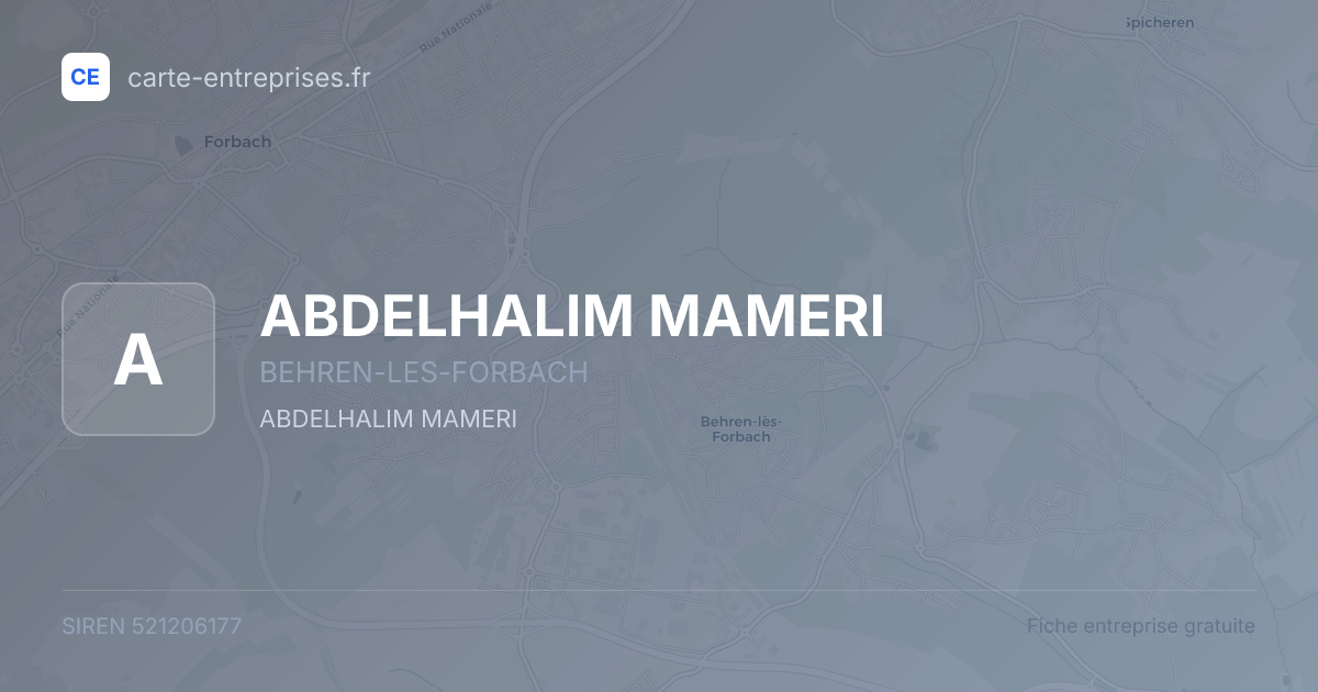 ABDELHALIM MAMERI — 521206177 — fiche entreprise