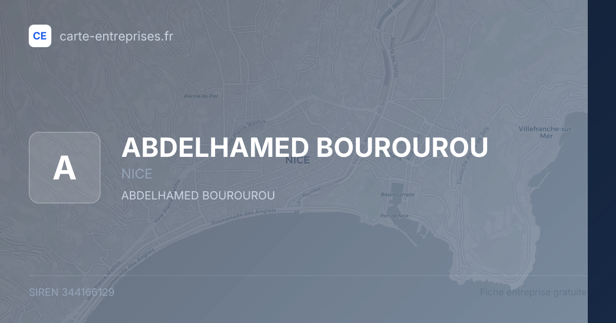 ABDELHAMED BOUROUROU — 344166129 — fiche entreprise
