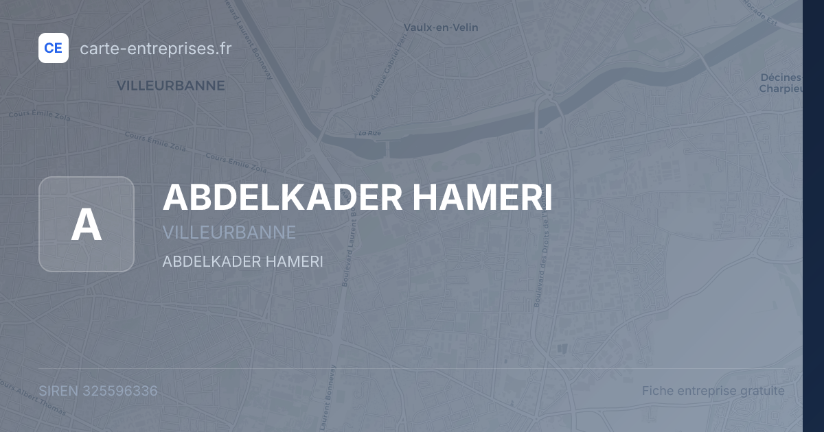 ABDELKADER HAMERI — 325596336 — fiche entreprise