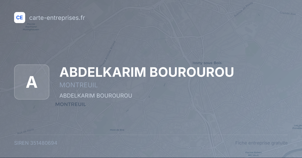 ABDELKARIM BOUROUROU — 351480694 — fiche entreprise