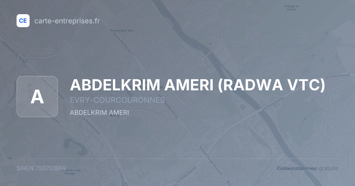 ABDELKRIM AMERI (RADWA VTC) — 750751869 — fiche entreprise