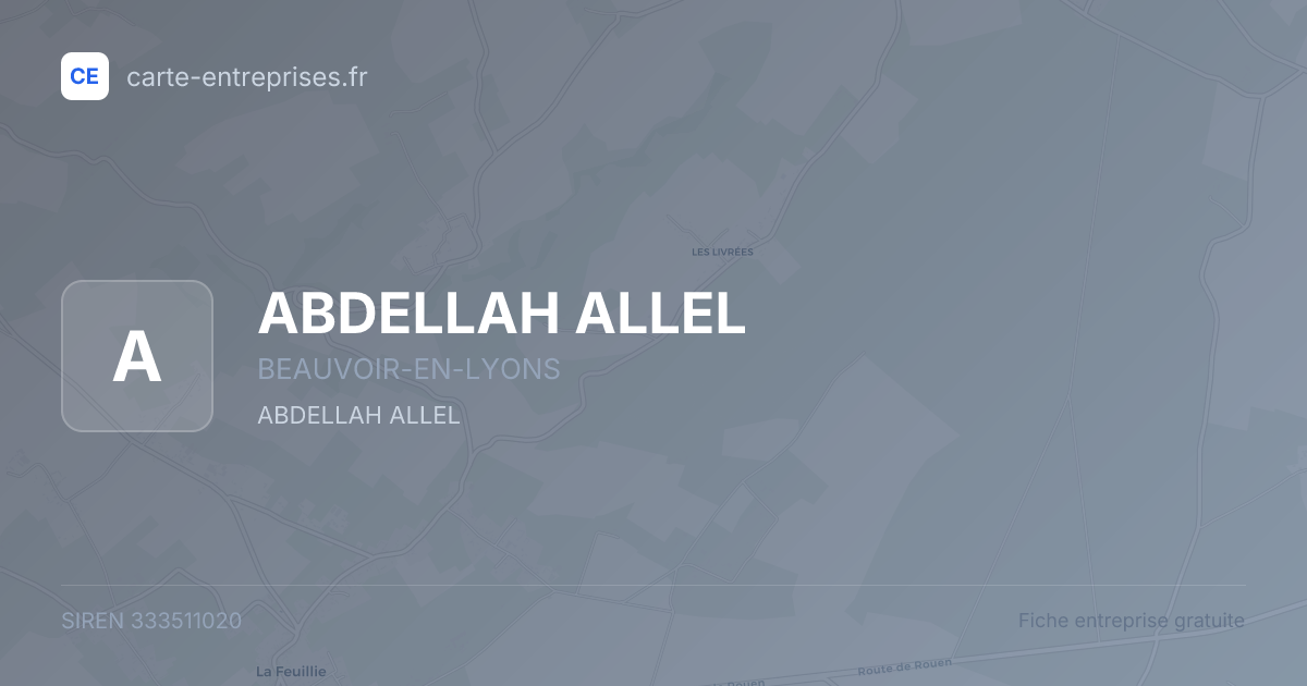 ABDELLAH ALLEL — 333511020 — fiche entreprise