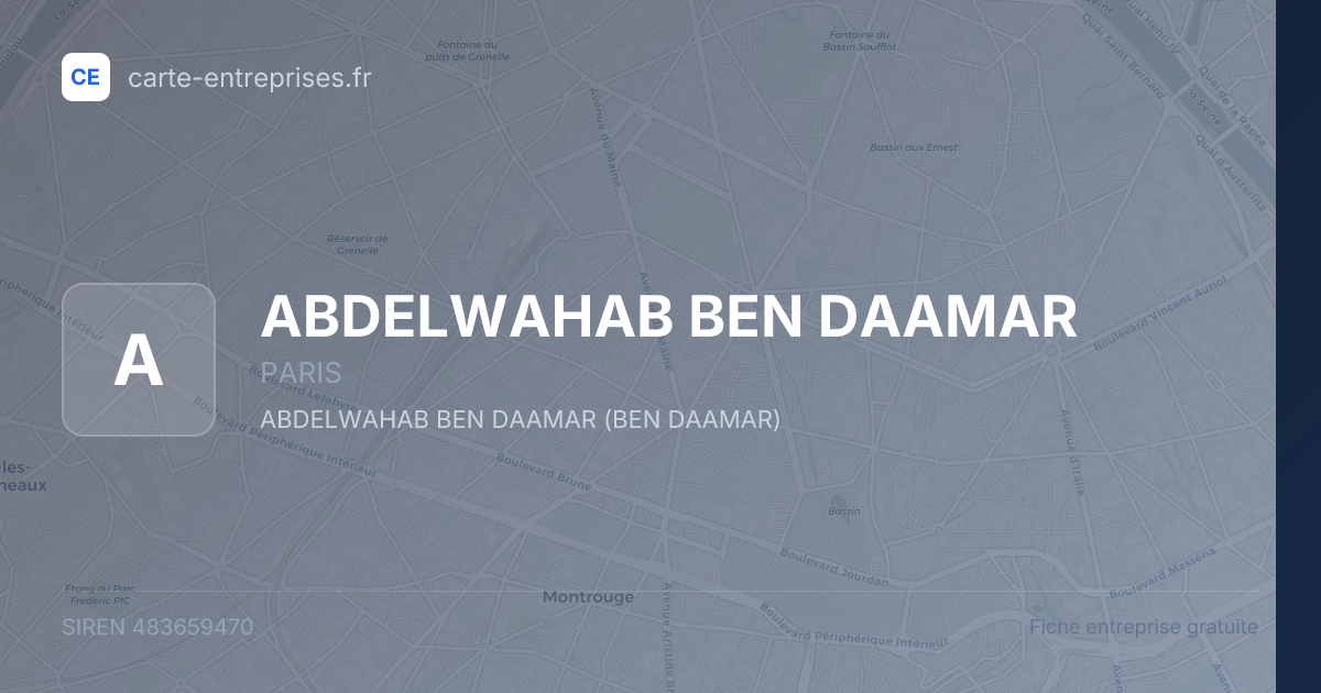 ABDELWAHAB BEN DAAMAR — 483659470 — fiche entreprise