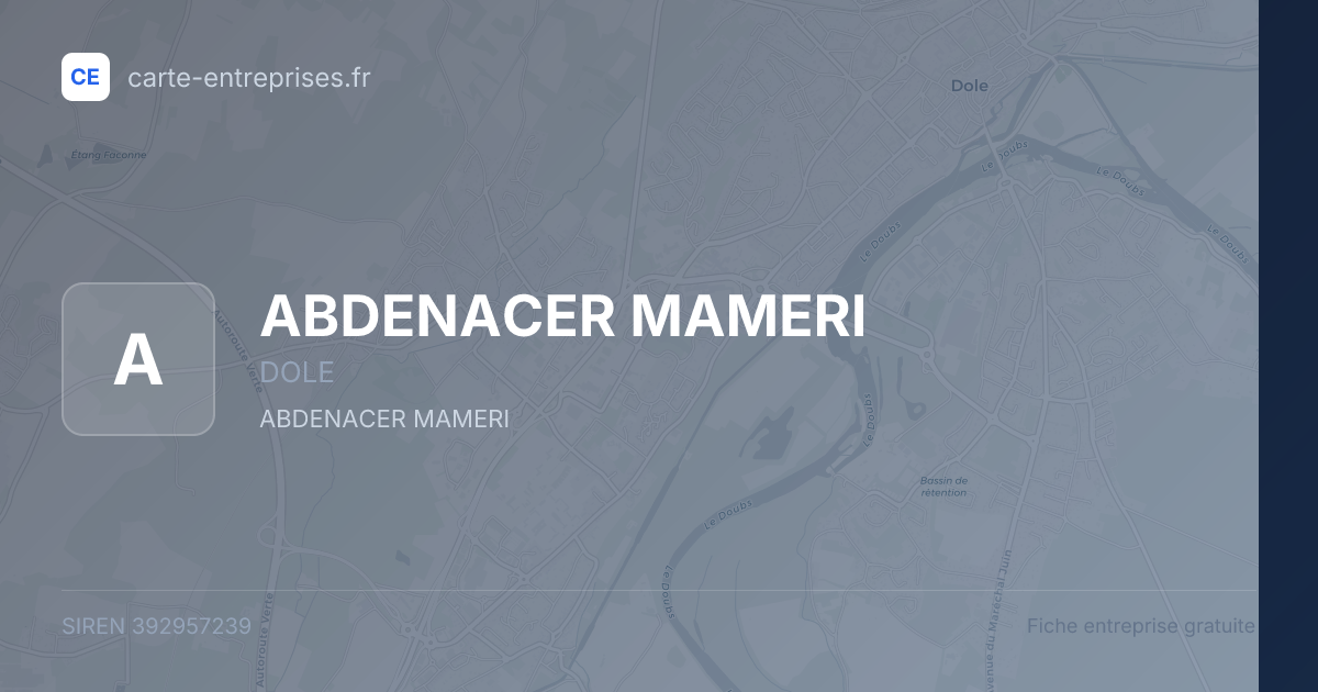 ABDENACER MAMERI — 392957239 — fiche entreprise