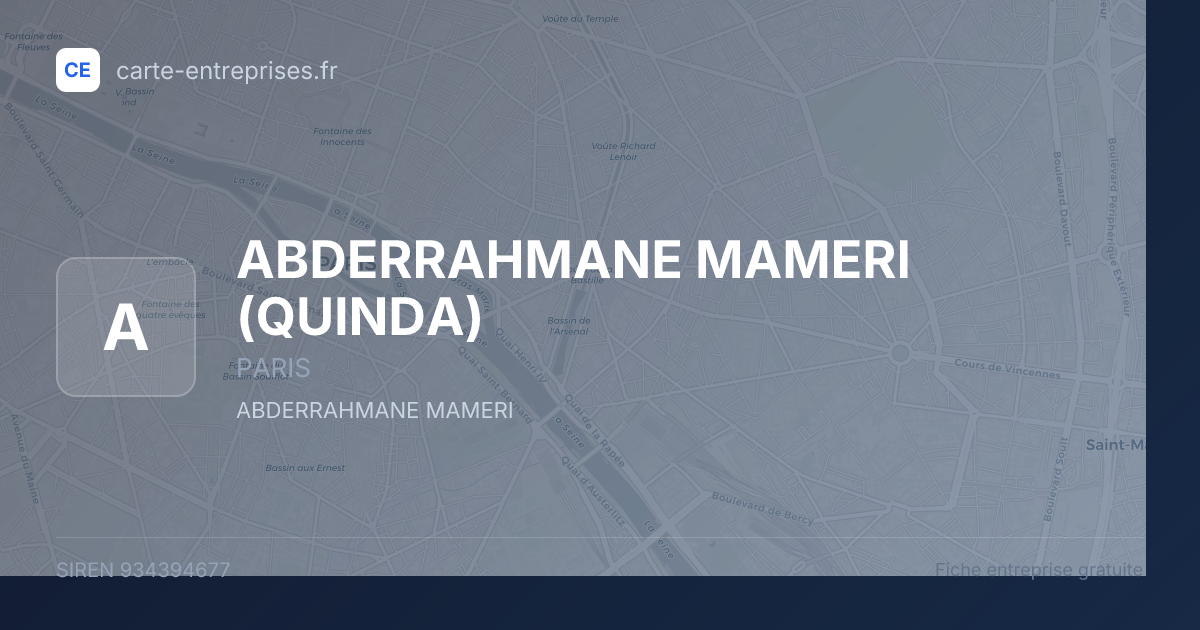 ABDERRAHMANE MAMERI (QUINDA) — 934394677 — fiche entreprise