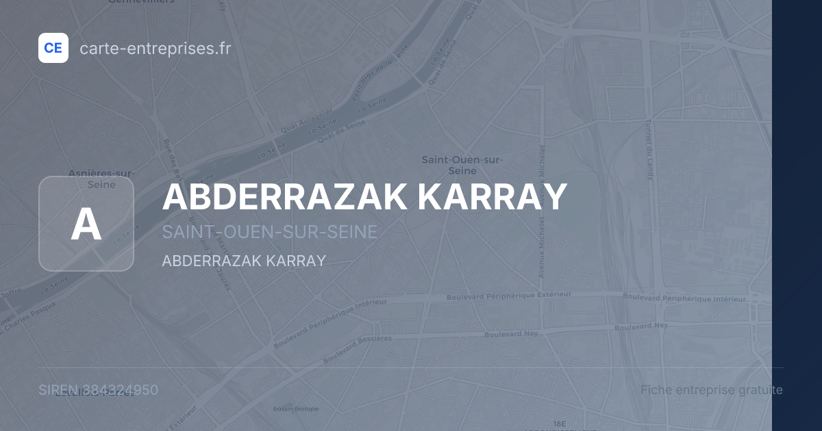 ABDERRAZAK KARRAY — 384324950 — fiche entreprise