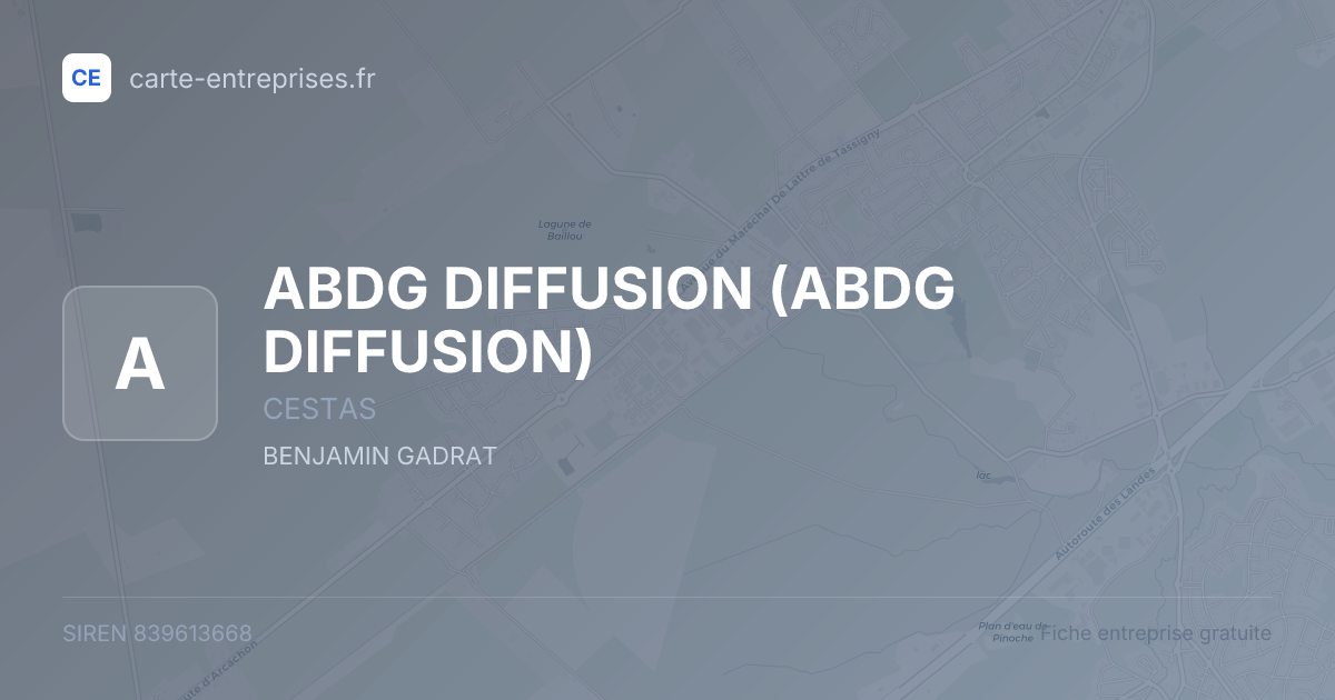 ABDG DIFFUSION — 839613668 — fiche entreprise