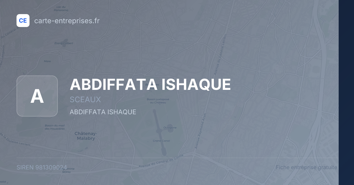 ABDIFFATA ISHAQUE — 981309024 — fiche entreprise