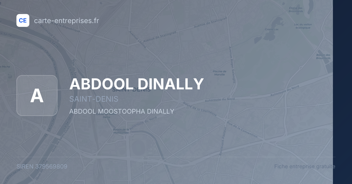ABDOOL DINALLY — 379569809 — fiche entreprise
