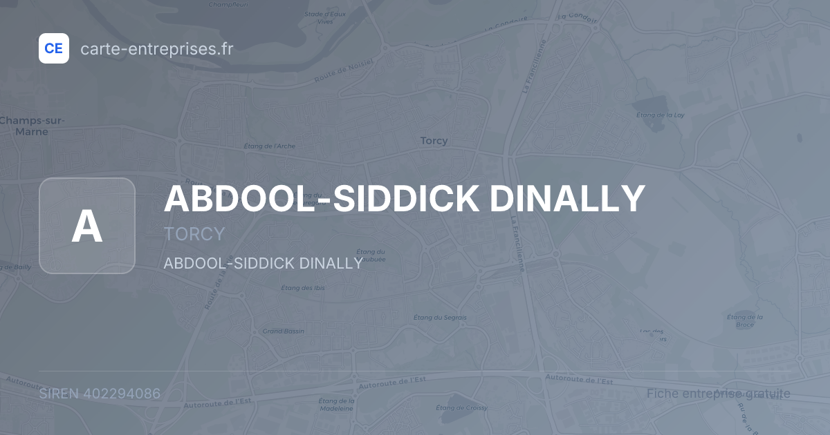 ABDOOL-SIDDICK DINALLY — 402294086 — fiche entreprise