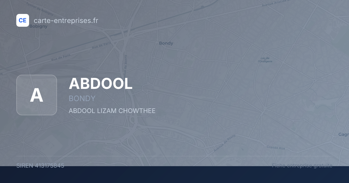 ABDOOL — 413175845 — fiche entreprise