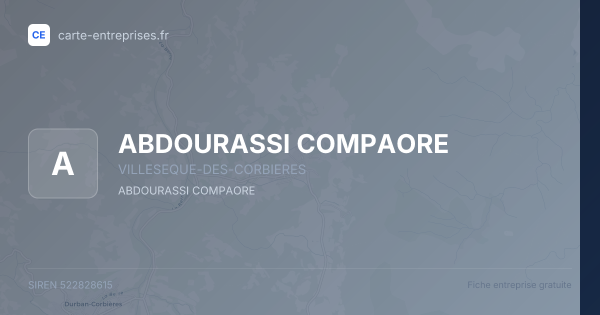 ABDOURASSI COMPAORE — 522828615 — fiche entreprise