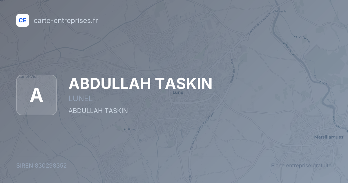 ABDULLAH TASKIN — 830298352 — fiche entreprise