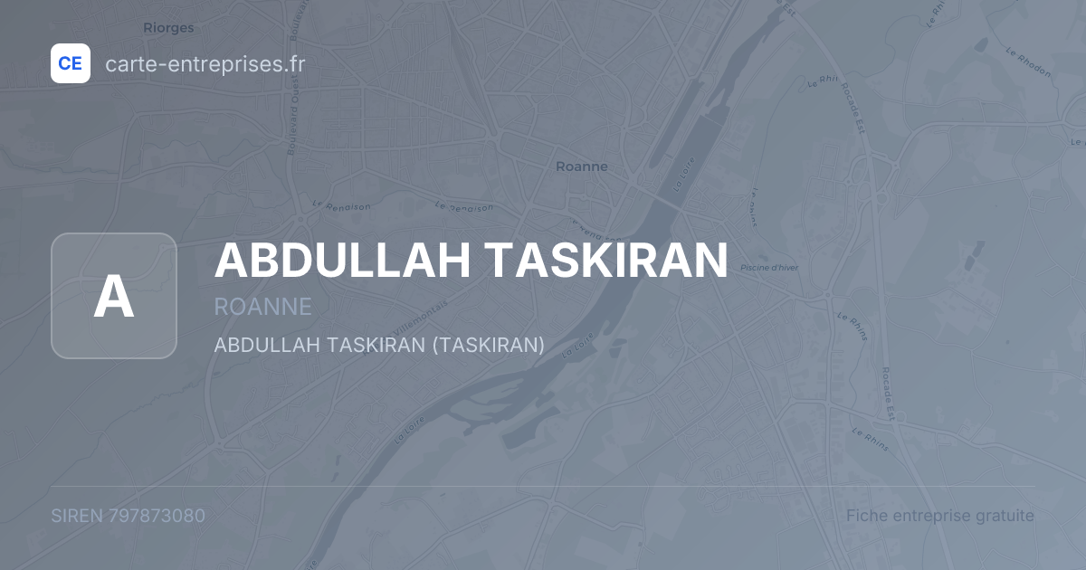 ABDULLAH TASKIRAN — 797873080 — fiche entreprise