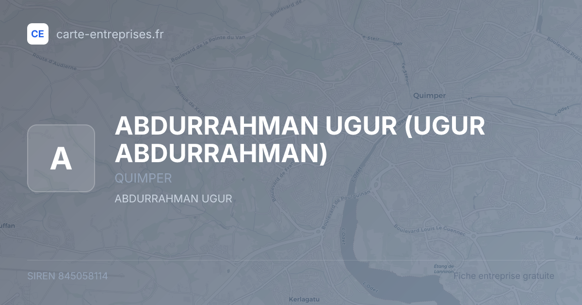 ABDURRAHMAN UGUR (UGUR ABDURRAHMAN) — 845058114 — fiche entreprise