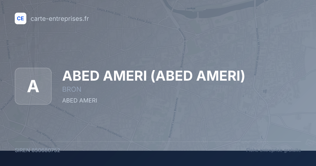ABED AMERI — 850680752 — fiche entreprise
