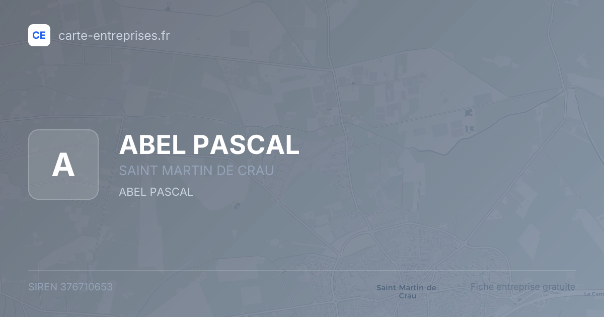 ABEL PASCAL — 376710653 — fiche entreprise