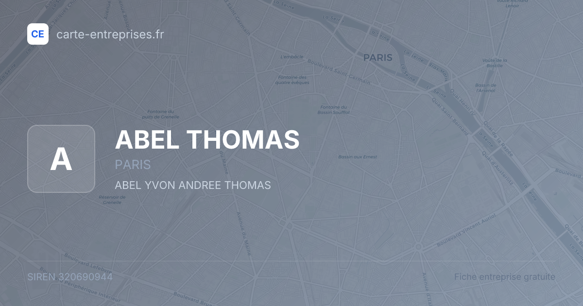 ABEL THOMAS — 320690944 — fiche entreprise