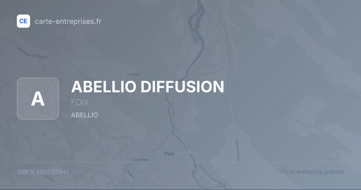 ABELLIO DIFFUSION — 899282941 — fiche entreprise