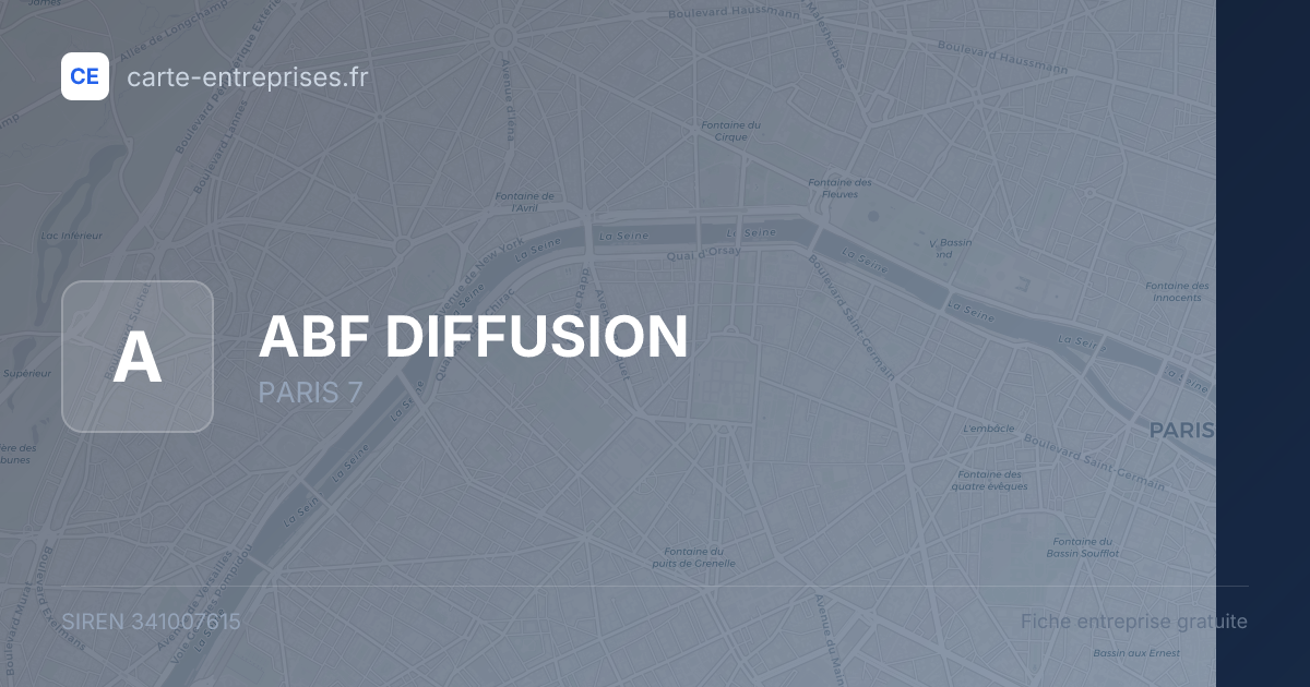 ABF DIFFUSION — 341007615 — fiche entreprise