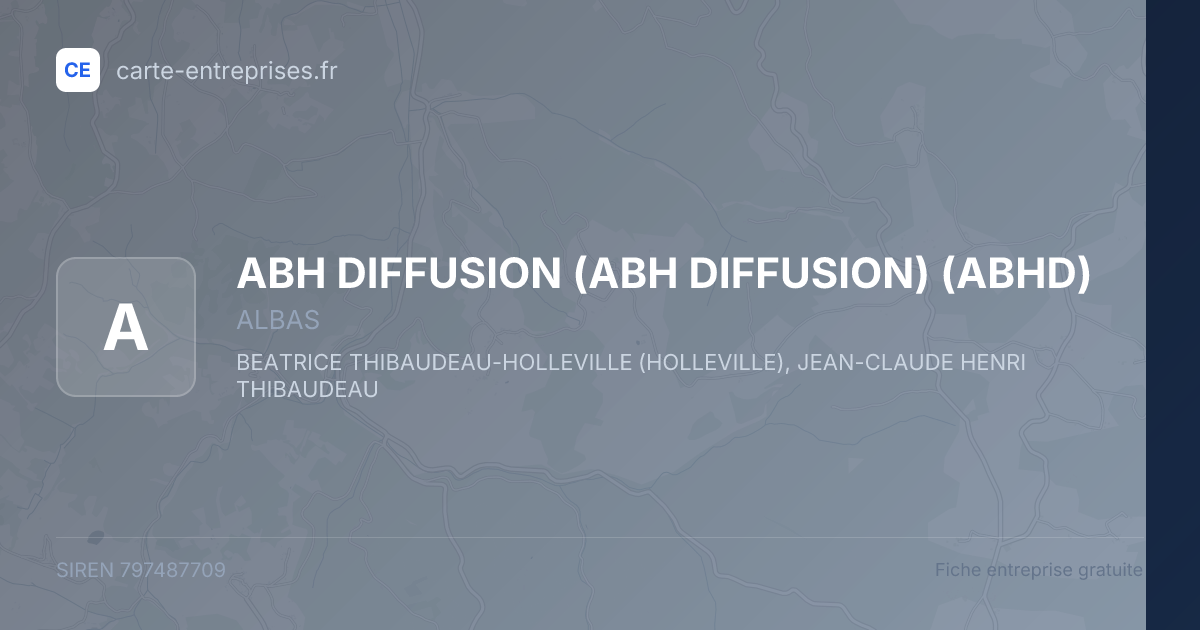 ABH DIFFUSION (ABH DIFFUSION) (ABHD) — 797487709 — fiche entreprise