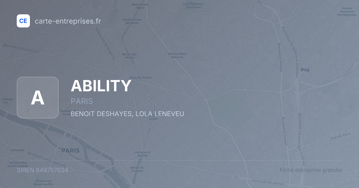ABILITY — 849757034 — fiche entreprise